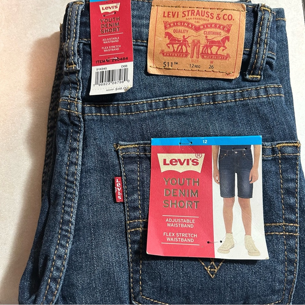 Levi's Youth Adjustable Denim Shorts